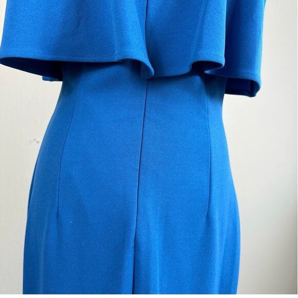 Badgley Mischka Fallon Maxi Gown Crepe Cobalt Blue - Picture 10 of 13